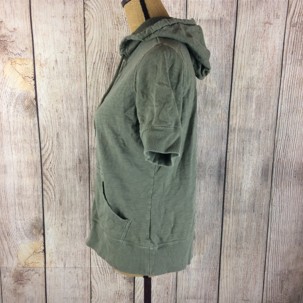 Eddie Bauer Short Sleeve Hooded Zip Sweatshirt ~ L - Picture 3 of 6